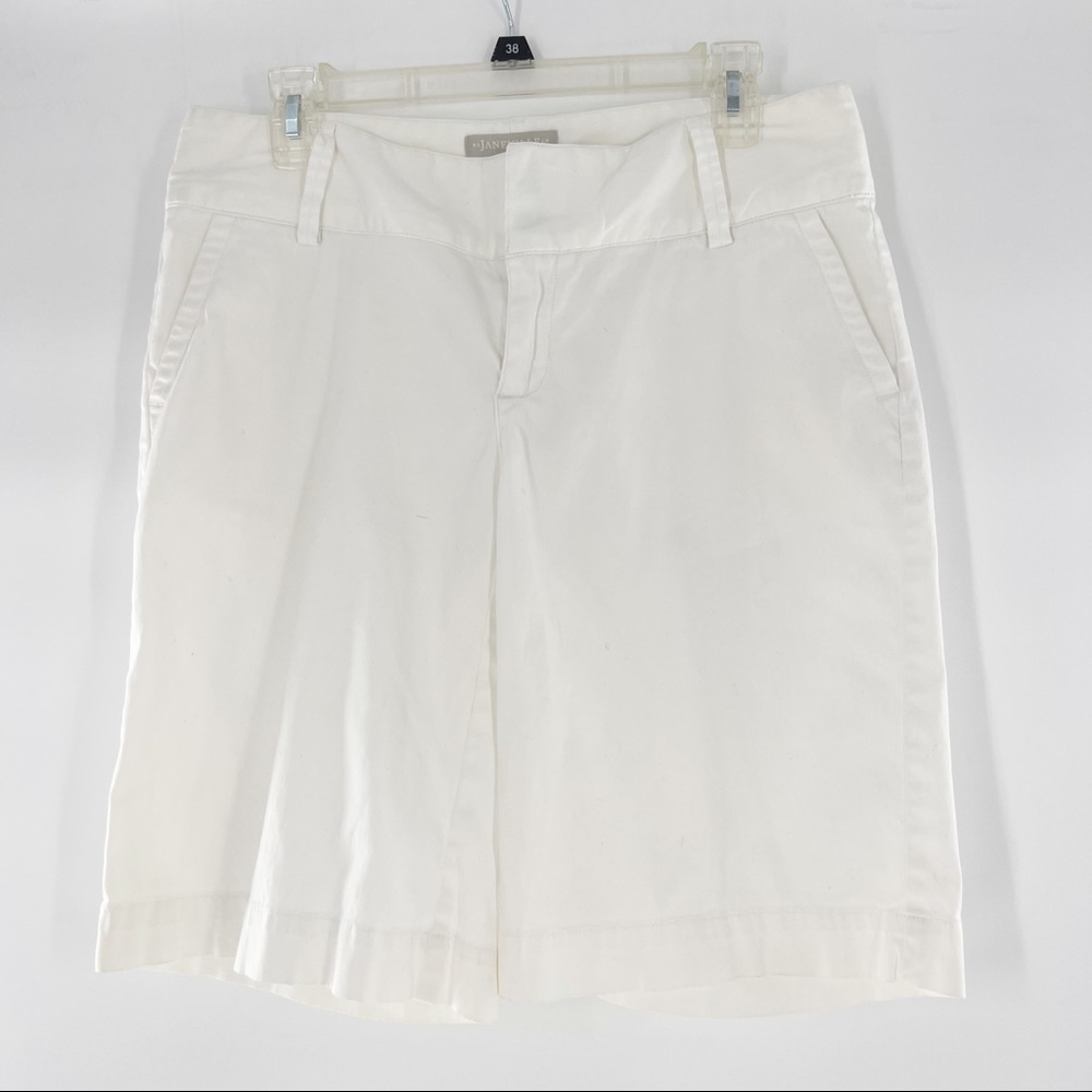 Janeville White Stretch White Denim Bermuda Shorts Size 8